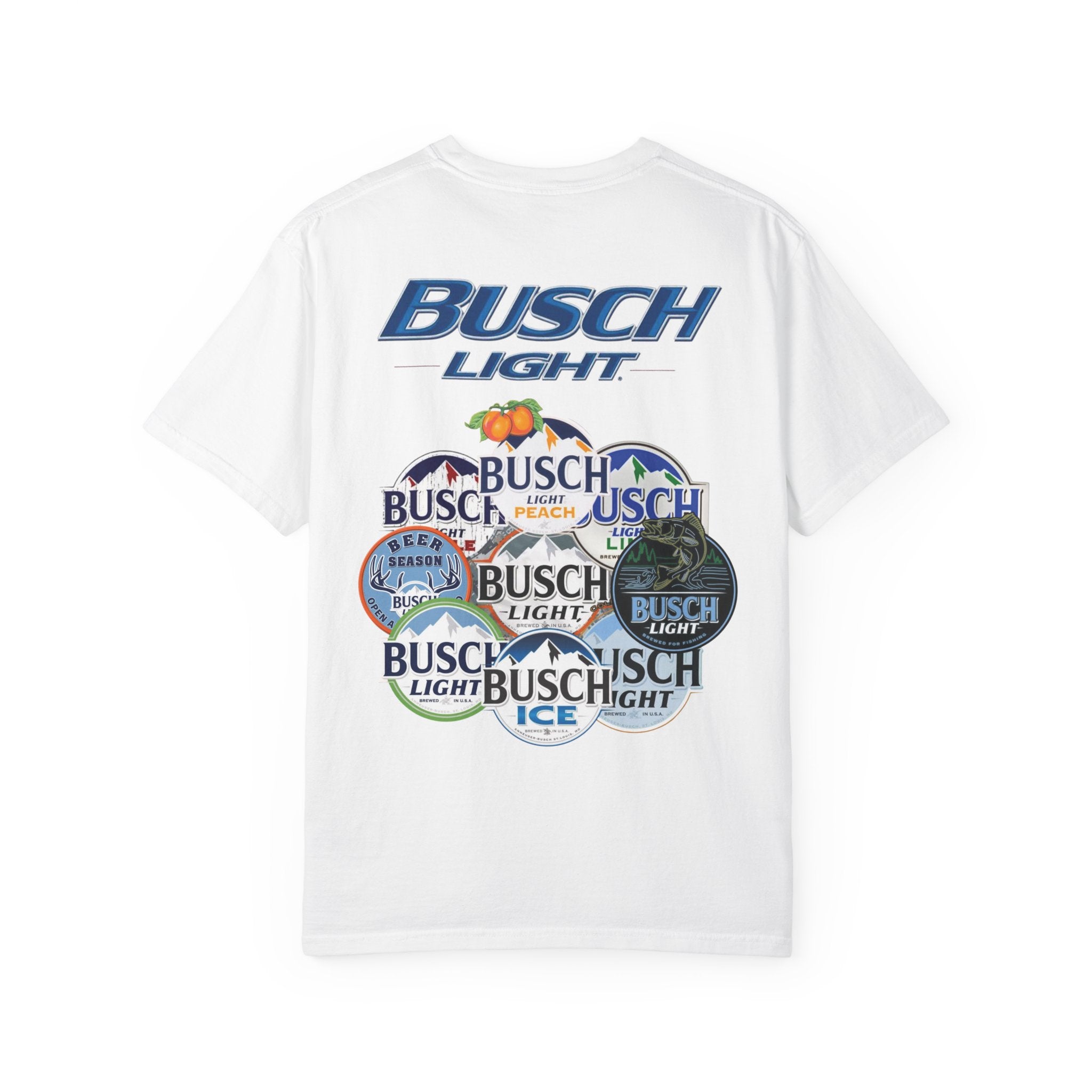 Busch Light Logo T-Shirt — Retro Bottle Cap Back Graphic